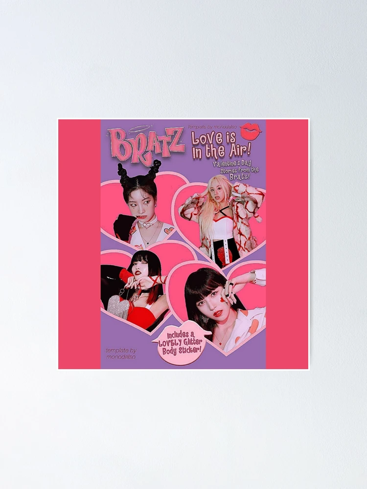 Red and Black Valentines Poster Love Heart Rose in the Style of Bratz I  Love You · Creative Fabrica