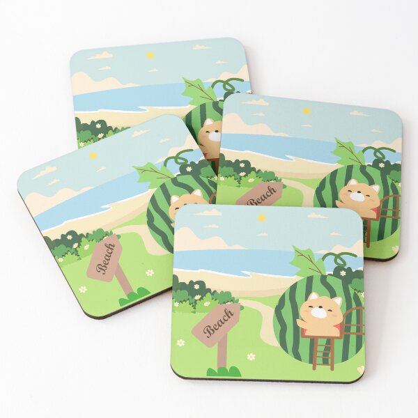 Item preview, cartoon watermelon house on the beach designed and sold by Massakar.