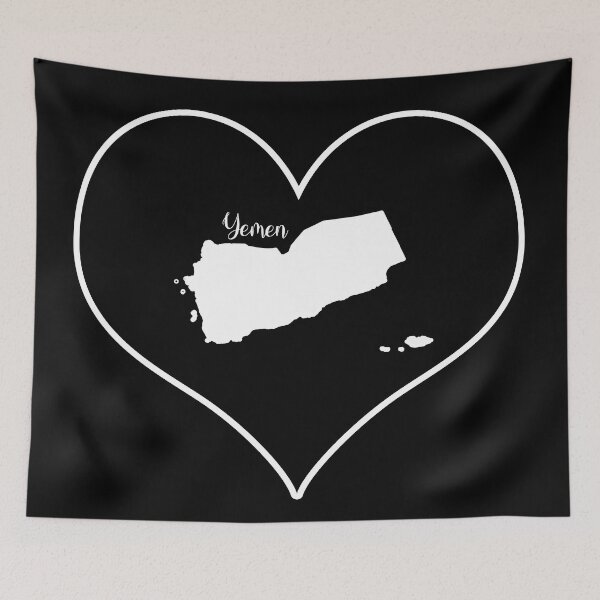 Item preview, Black heart Yemen map designed and sold by Astralia.