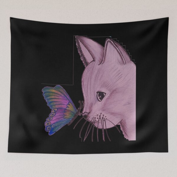 Item preview, cat & butterfly designed and sold by NicoleIdelisa.
