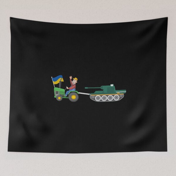Item preview, Ukrainian Farmer Tractor Steals Russian Tank Funny Meme designed and sold by Dip-Art.