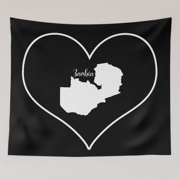 Item preview, Black heart map Zambia designed and sold by Astralia.