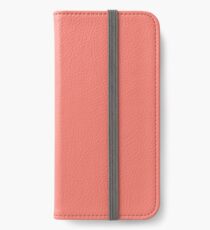 Lachs einfarbig iPhone Flip-Case/Hülle/Klebefolie