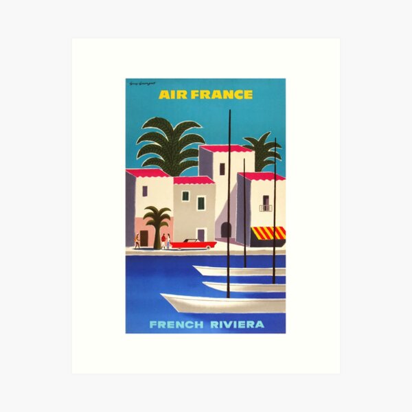 Item preview, 1965 Air France French Riviera Travel Poster designed and sold by retrographics.