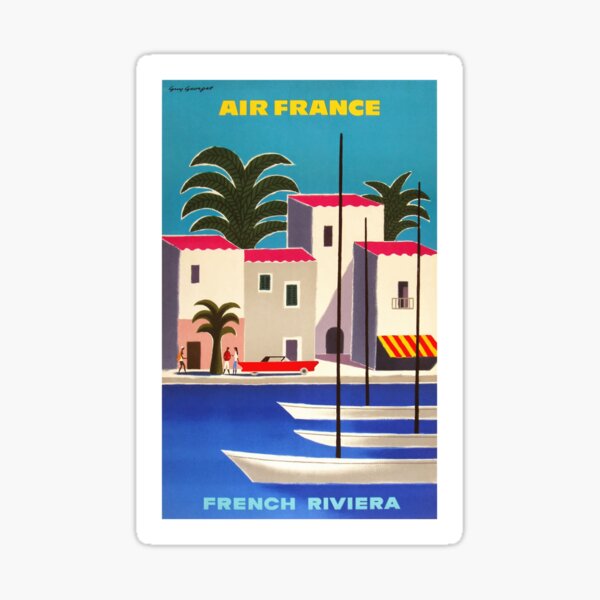 Item preview, 1965 Air France French Riviera Travel Poster designed and sold by retrographics.