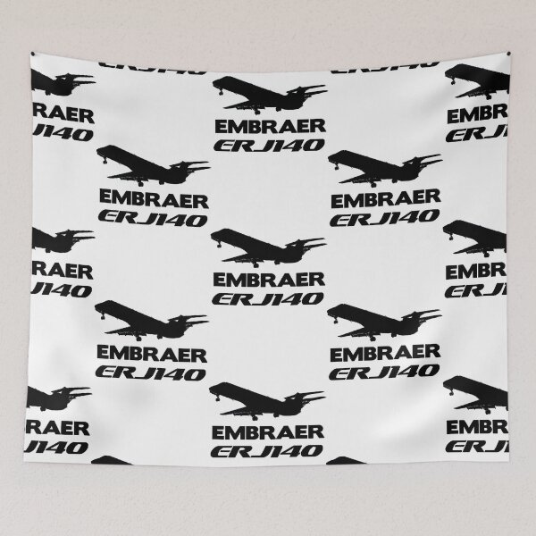 Item preview, Embraer ERJ140 Silhouette Print (Black)  designed and sold by u3788.