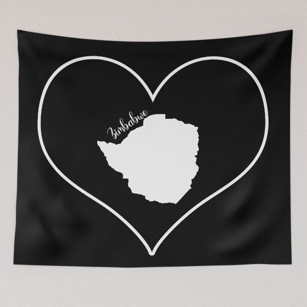 Item preview, Black heart map Zimbabwe designed and sold by Astralia.