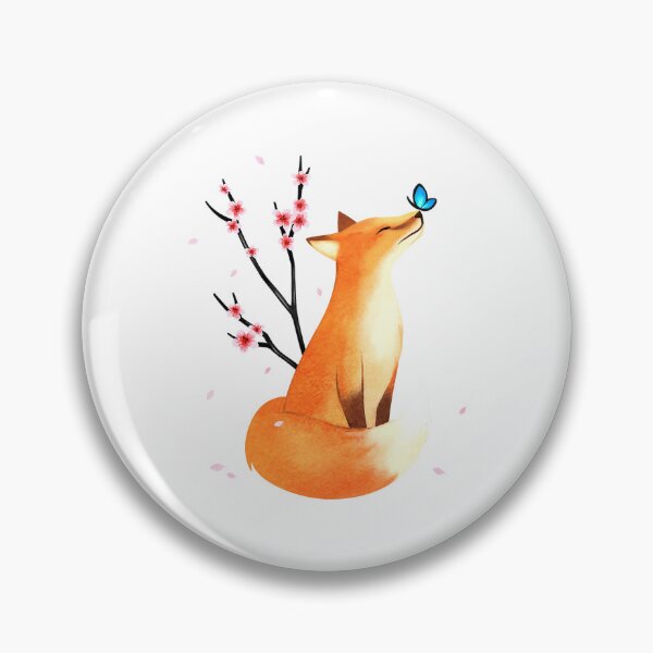 Artikelvorschau, Fox japanische Kirschblüten-Blumen-Weinlese-Geschenk entworfen und verkauft von PerkinsAarav.
