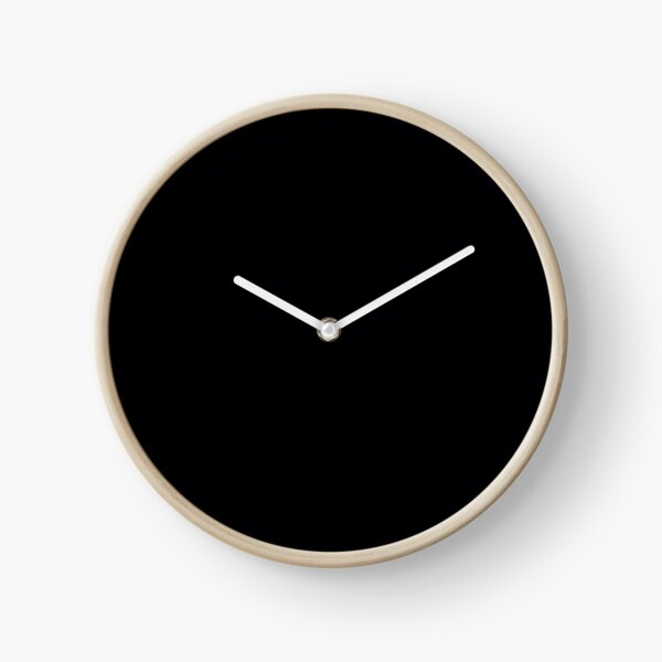 Black / Jet Black Solid Color Clock for Sale by patternplaten