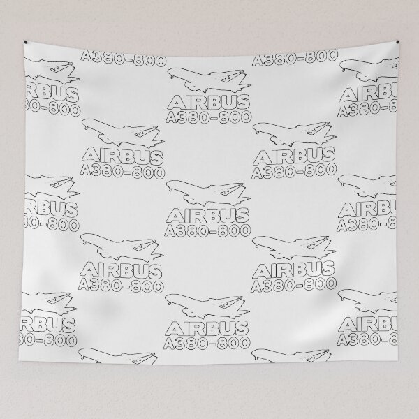 Item preview, Airbus A380-800 Silhouette Print (White)  designed and sold by g129117.