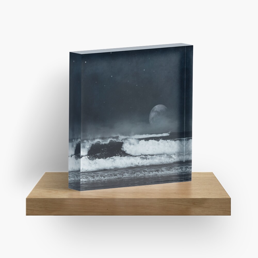 9th Nightwave - Crashing Wave Under a Sky full of Stars Acrylic Block