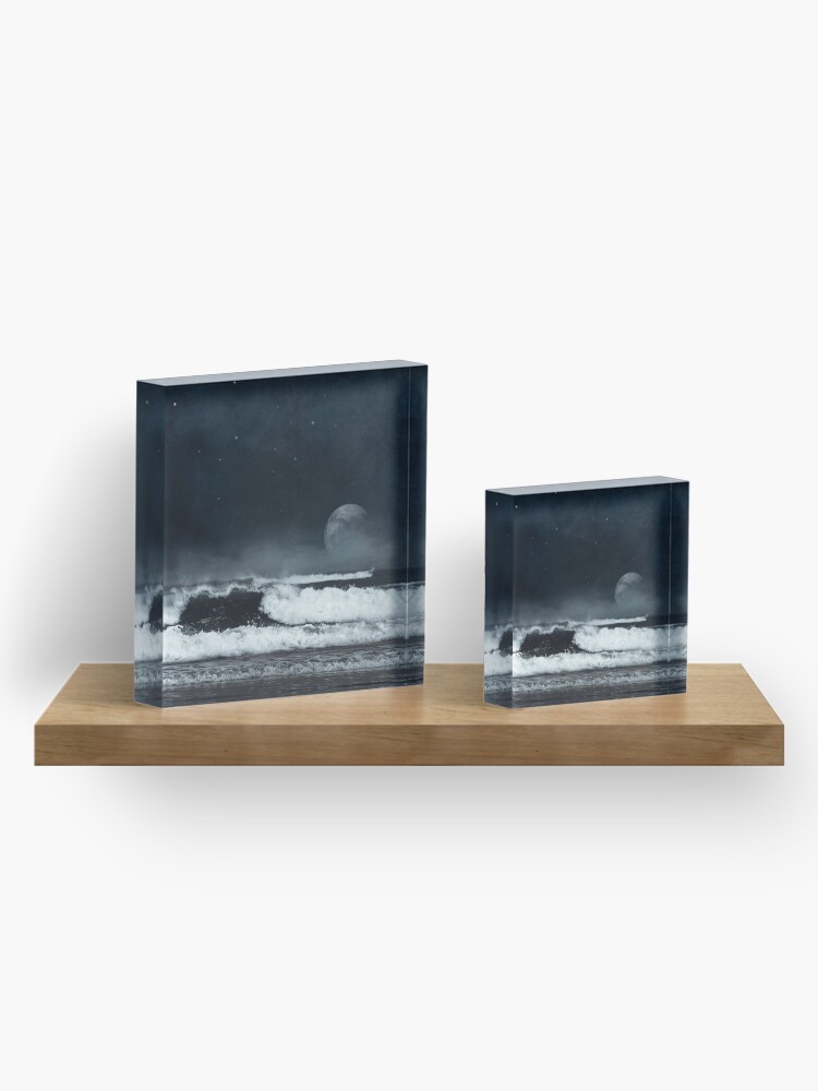 Alternate view of 9th Nightwave - Crashing Wave Under a Sky full of Stars Acrylic Block