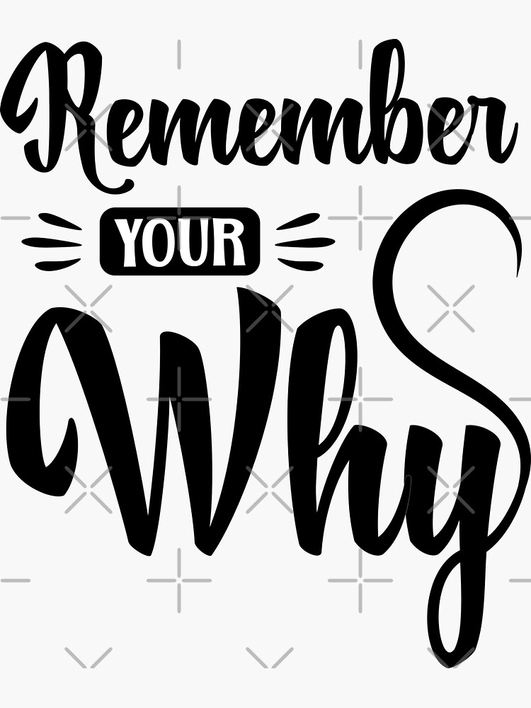 "Remember Your Why Motivational And Inspirational Quotes" Sticker By ...