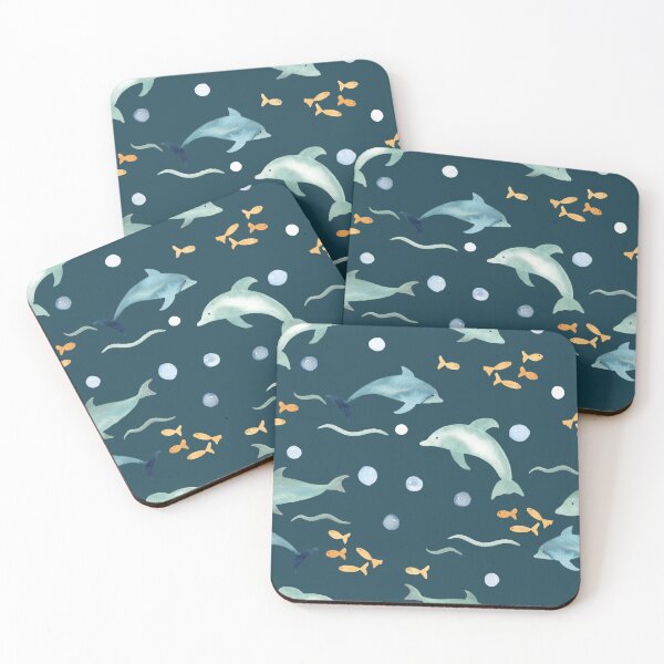 Item preview, Dolphins - Under the Sea - Teal designed and sold by Ashleigh Fish.
