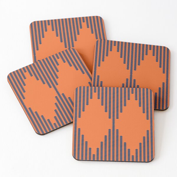 Item preview, Moon Phases Pattern in Navy Blue and VIntage Orange 3 designed and sold by nineFlorals.