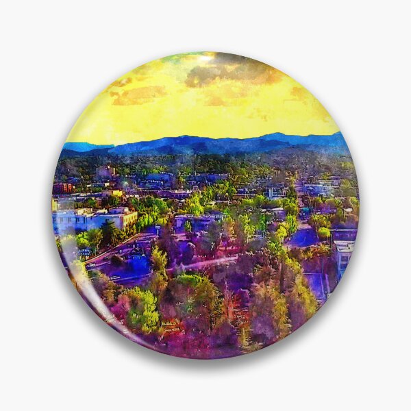 Item preview, City of Redding, California, at sunset - watercolor painting designed and sold by NickoPrints.
