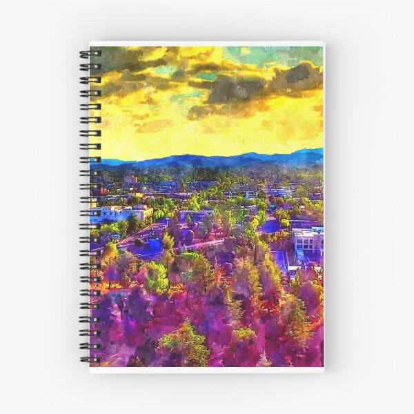 Item preview, City of Redding, California, at sunset - watercolor painting designed and sold by NickoPrints.