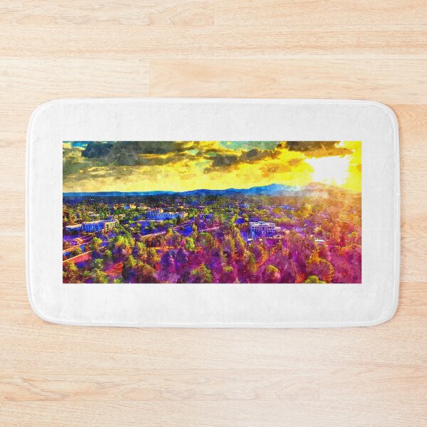 Item preview, City of Redding, California, at sunset - watercolor painting designed and sold by NickoPrints.