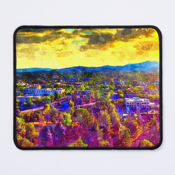 Item preview, City of Redding, California, at sunset - watercolor painting designed and sold by NickoPrints.