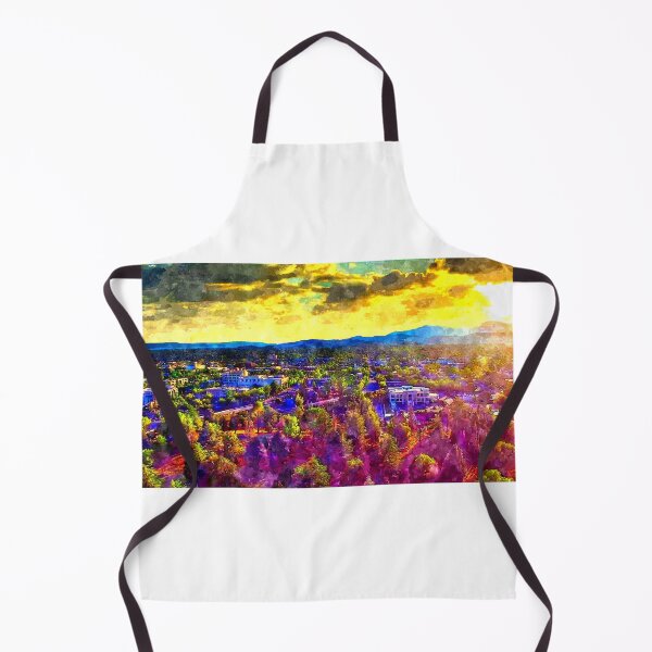 Item preview, City of Redding, California, at sunset - watercolor painting designed and sold by NickoPrints.