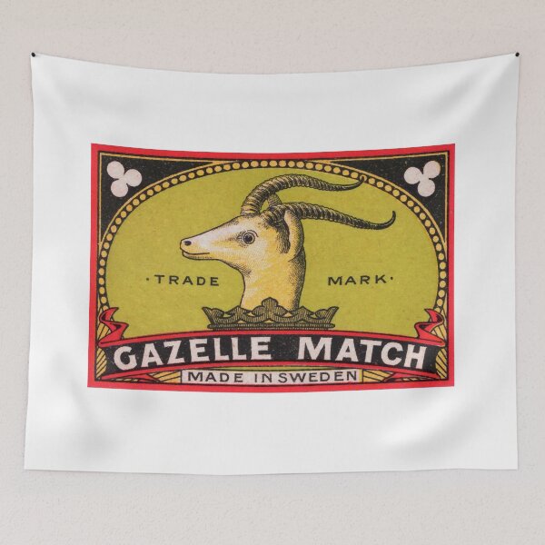Item preview, Antique Gazelle Swedish Matchbox Label designed and sold by retrographics.