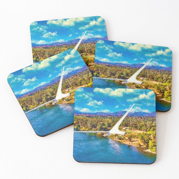 Item preview, Sundial Bridge over the Sacramento River in Redding, California - digital painting designed and sold by NickoPrints.