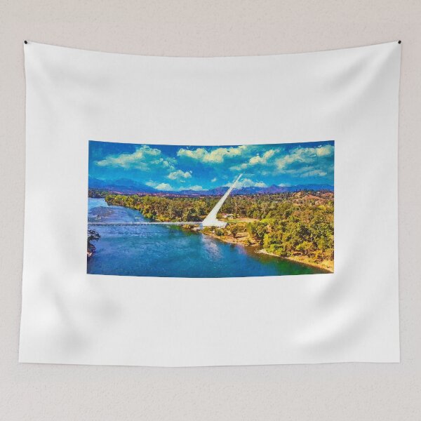 Item preview, Sundial Bridge over the Sacramento River in Redding, California - digital painting designed and sold by NickoPrints.