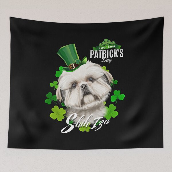 Item preview, St Patrick's Day Irish Saint Patrick Shamrock Shih Tzu Face designed and sold by Barnissim.