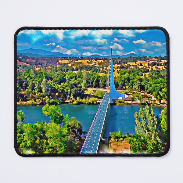 Item preview, Sundial Bridge over the Sacramento River in Redding, California - watercolor painting designed and sold by NickoPrints.
