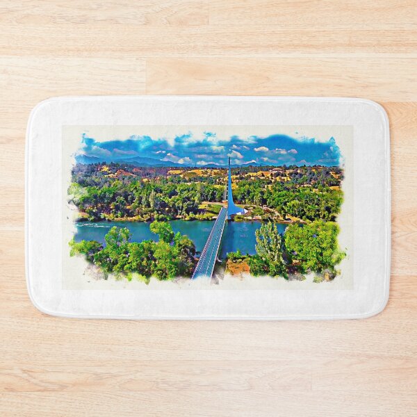Item preview, Sundial Bridge over the Sacramento River in Redding, California - watercolor painting designed and sold by NickoPrints.