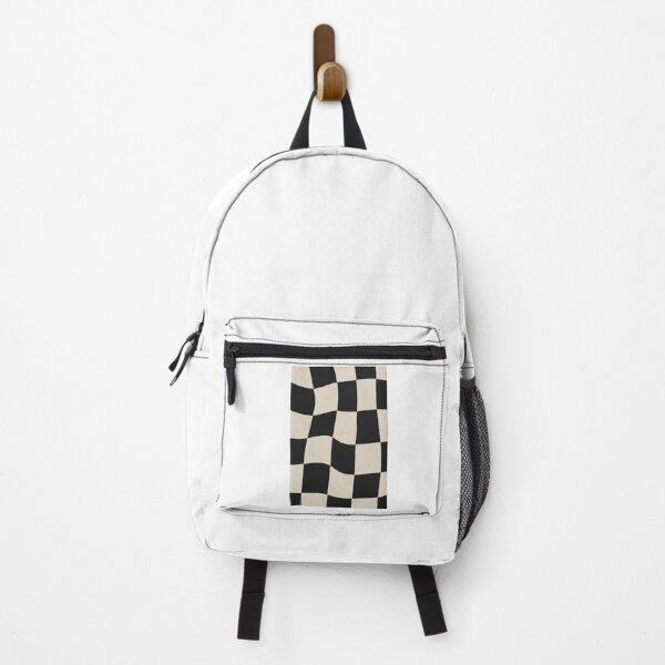 Item preview, Funky Checkered Wavy Retro Black and Cream Wall Art Trendy designed and sold by catprograming.
