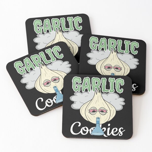 Item preview, Garlic cartoon character smoking weed from a bong - garlic cookies marijuana strain designed and sold by YomeHayin.