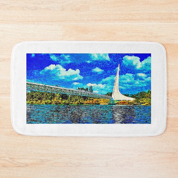 Item preview, Sundial Bridge over the Sacramento River in Redding, California - impressionist painting designed and sold by NickoPrints.