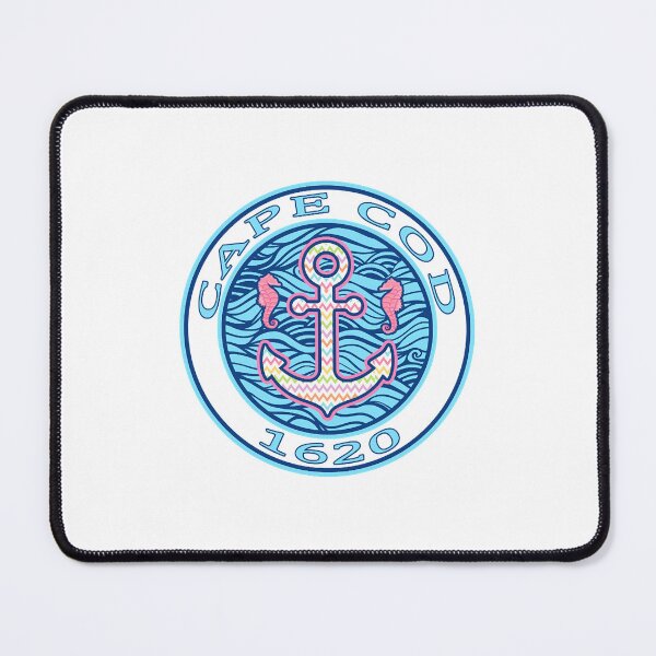 Item preview, Cape Cod Aqua Blue Pink Anchor Preppy Seahorse  designed and sold by d6q648CE.