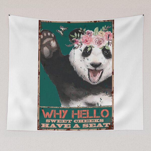 Item preview, The Vintage Why Hello Sweet Cheeks Have A Seat Panda designed and sold by Marilou Dann.