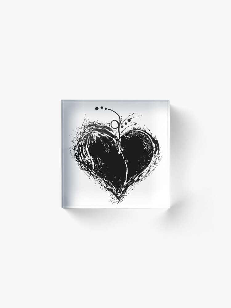 Alternate view of Black Heart Acrylic Block