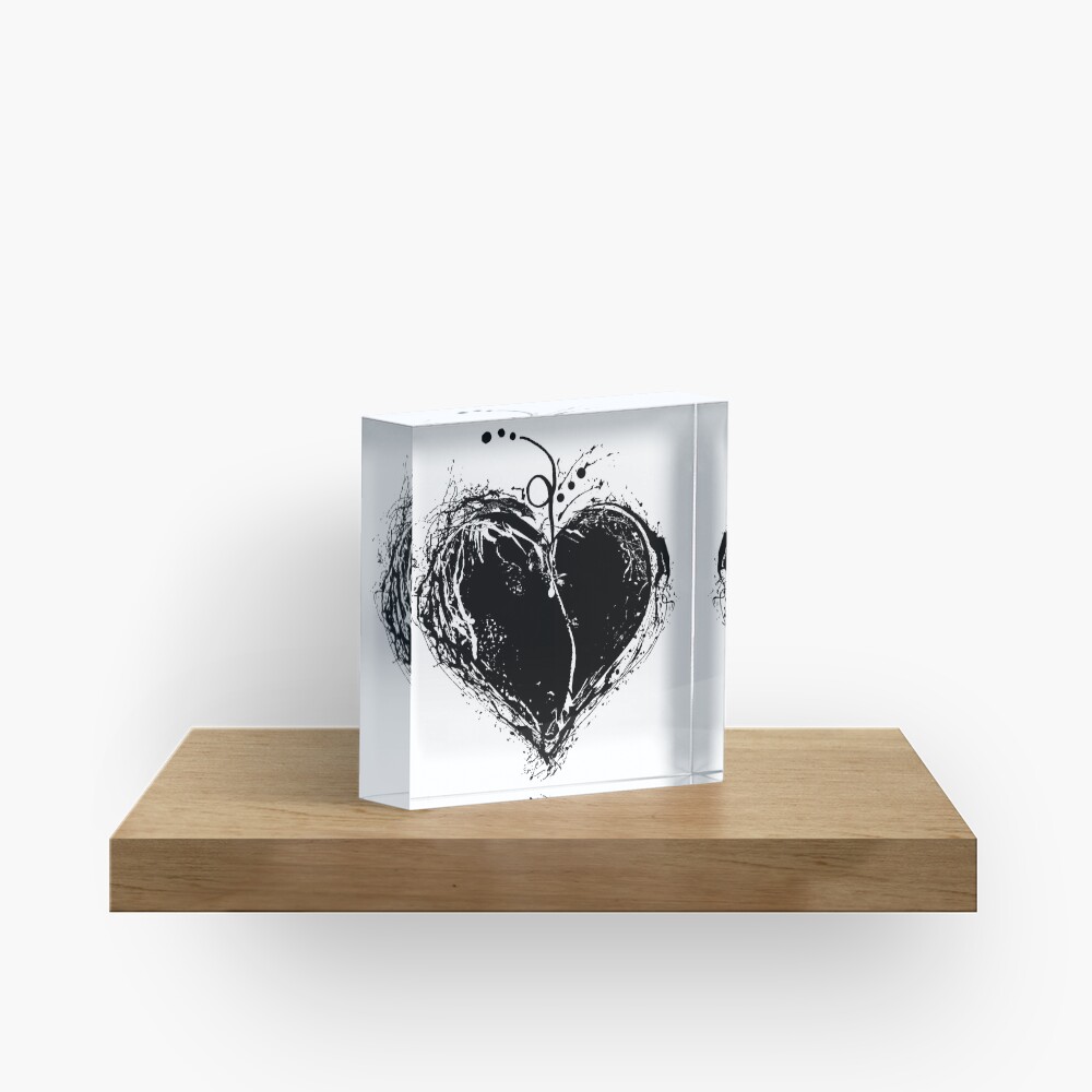 Black Heart Acrylic Block