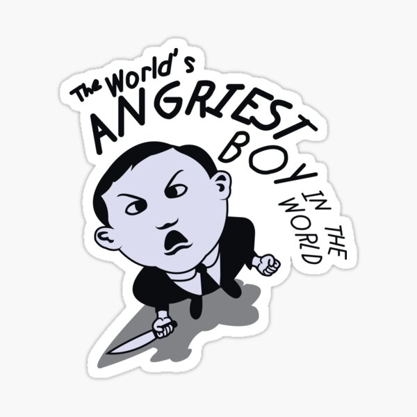 the world s angriest boy in the world sticker by mr tee redbubble redbubble