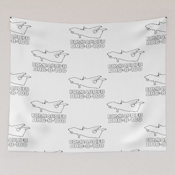 Item preview, Bombardier Dash 8-100 Silhouette Print (White)  designed and sold by uong32475.