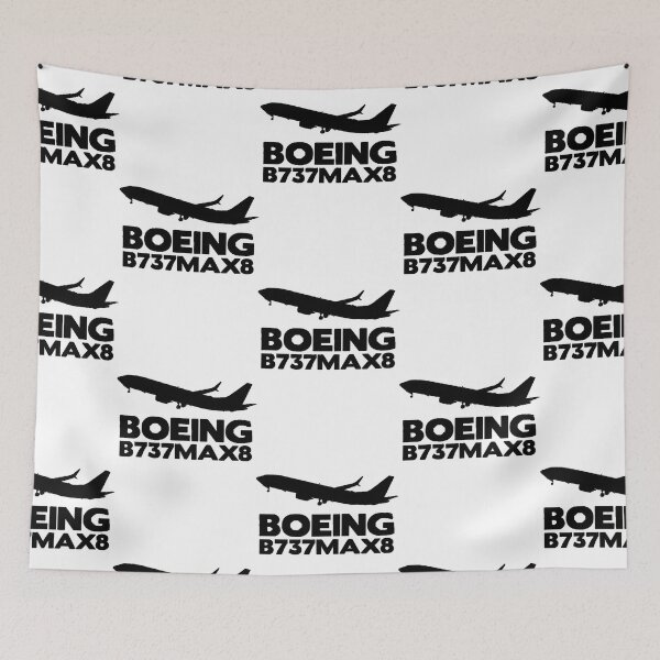 Item preview, Boeing B737Max8 Silhouette Print (Black)  designed and sold by ng4487.