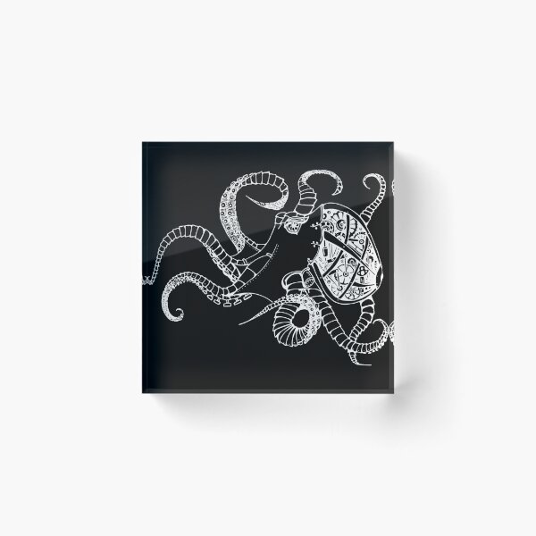 Item preview, Cloctopus White on Black designed and sold by CharlieLondon.