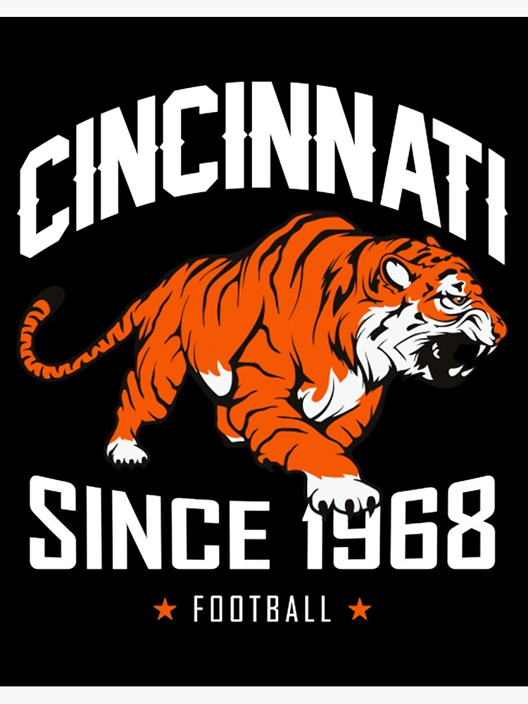 Cincinnati Bengals Retro Mascot Fan Design Art Print