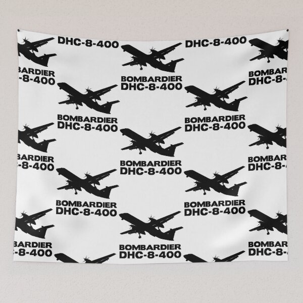 Item preview, Bombardier Dash 8-400 Silhouette Print (Black)  designed and sold by anh33310.