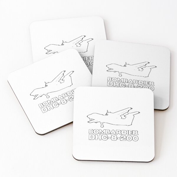 Item preview, Bombardier Dash 8-200 Silhouette Print (White)  designed and sold by anh33310.