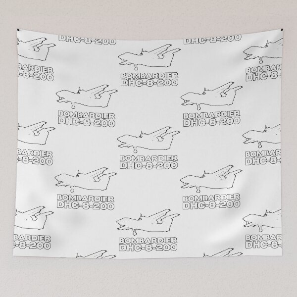 Item preview, Bombardier Dash 8-200 Silhouette Print (White)  designed and sold by anh33310.
