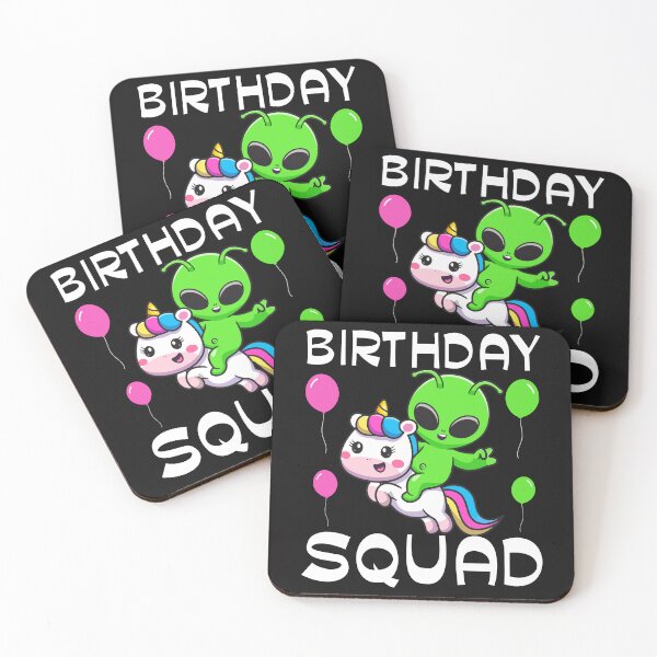 Item preview, Birthday Squad Alien Riding Unicorn Bday Team Cute Family  designed and sold by PuPPuB.