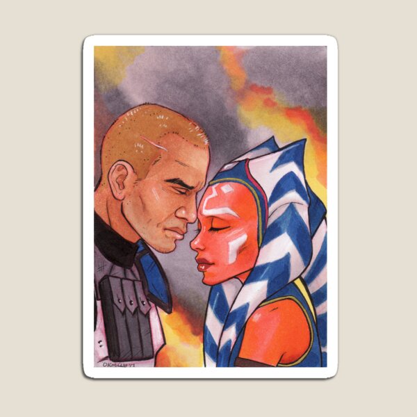 Vista previa del artículo con la obra «RexSoka Rex y Ahsoka al final de la guerra», diseñado y vendido por livielightyear.