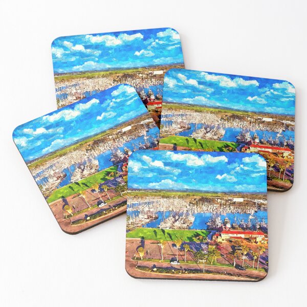Item preview, Ventura Harbor - watercolor painting designed and sold by NickoPrints.