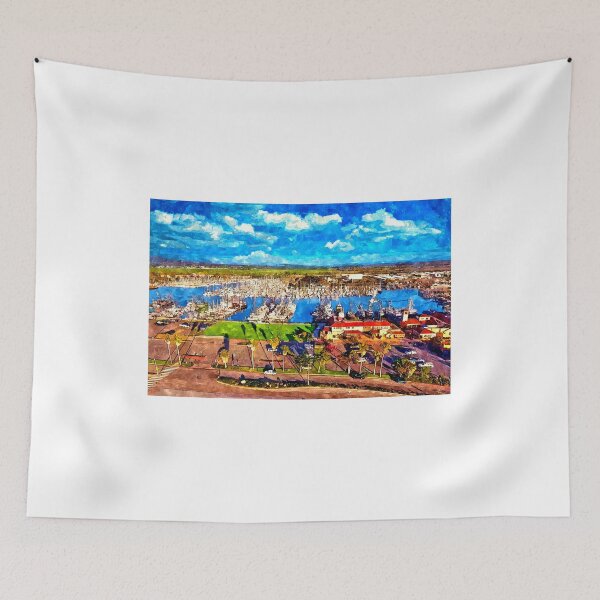 Item preview, Ventura Harbor - watercolor painting designed and sold by NickoPrints.