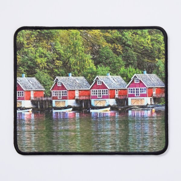 Item preview, Red Boathouses at Flåm designed and sold by IanWL.